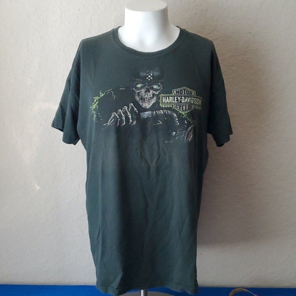 Harley-Davidson 2013 Graphic Tee Big Moose Portland Maine Skull Rider Large
